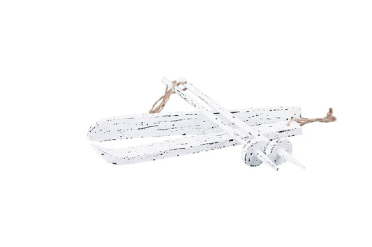 Julepynt sport Ski m staver hvite Alot design