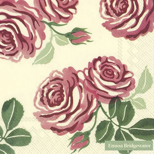 Serviett kaffe pink roses IHR