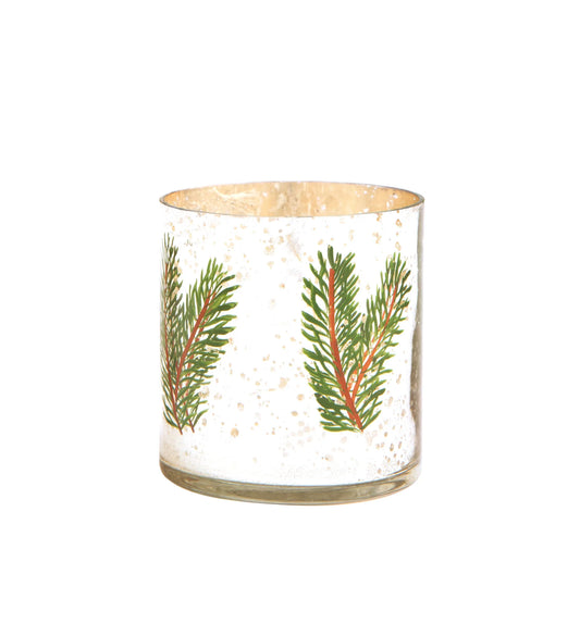 Telys Lykt sølv farget med kvister Walther og Co