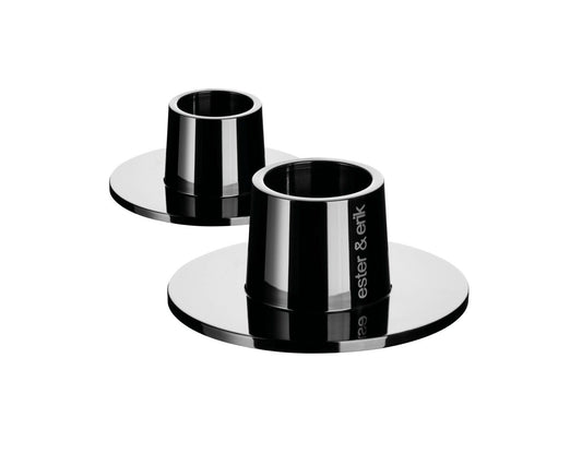 Lysestaker 2 stk. sort blank Ester & Erik