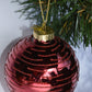 Julekule vinrød lys med glitter 8 cm The Moshi