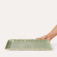 Fat rektangel Tray dish antikk mintgrønn Sthål