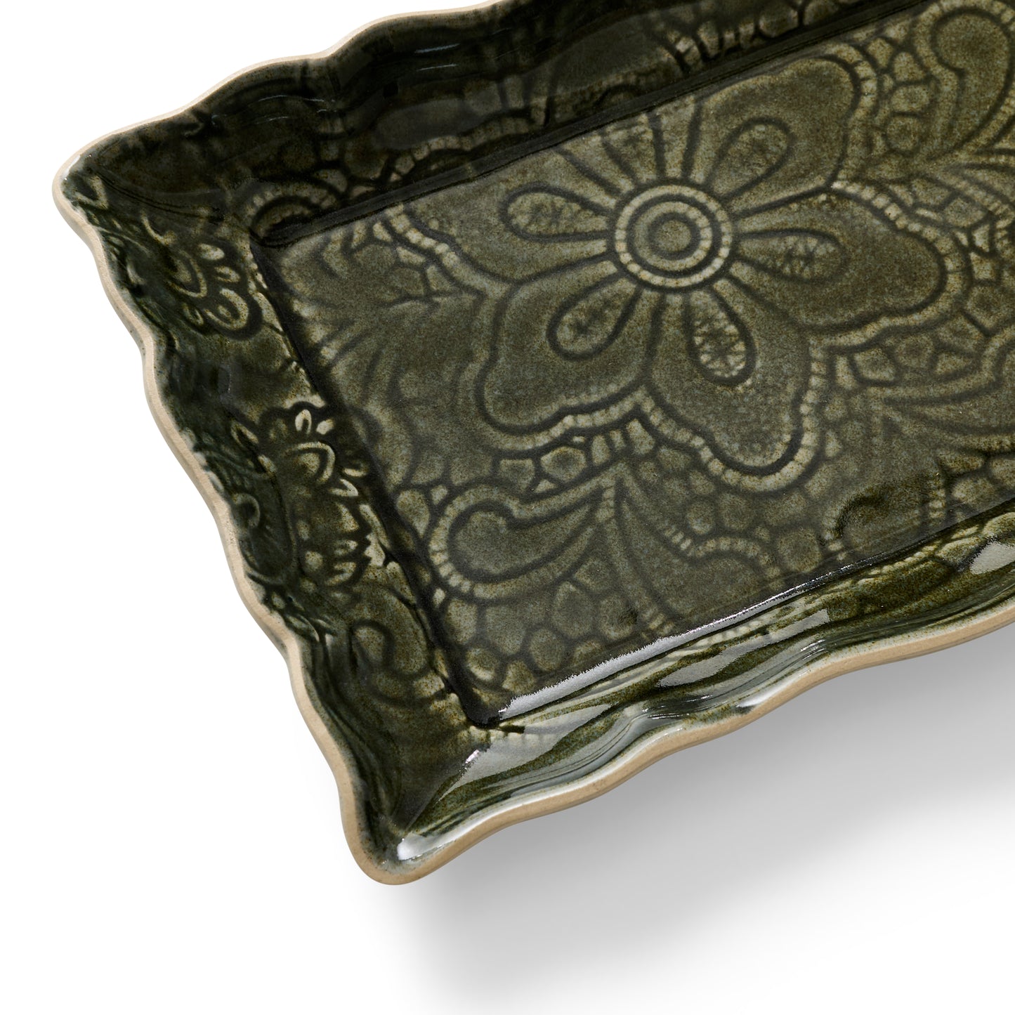 Fat rektangel Tray dish shadow Sthål
