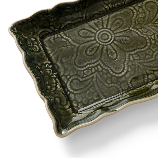 Fat rektangel Tray dish shadow Sthål