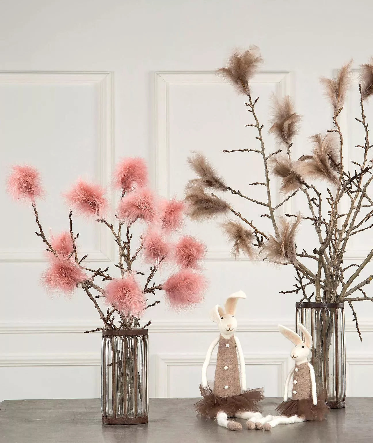 Fjær 12 stk fluffy gammelrosa Alot Design
