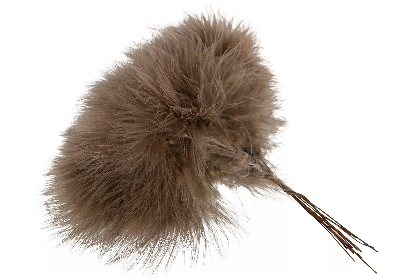 Fjær 12 stk fluffy brun muldvarp Alot Design