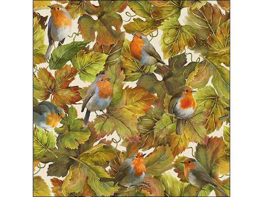 Serviett lunsj Autumn hidden robins Ambiente