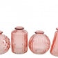 Glass flaske vase mini  round pink Miljøgården