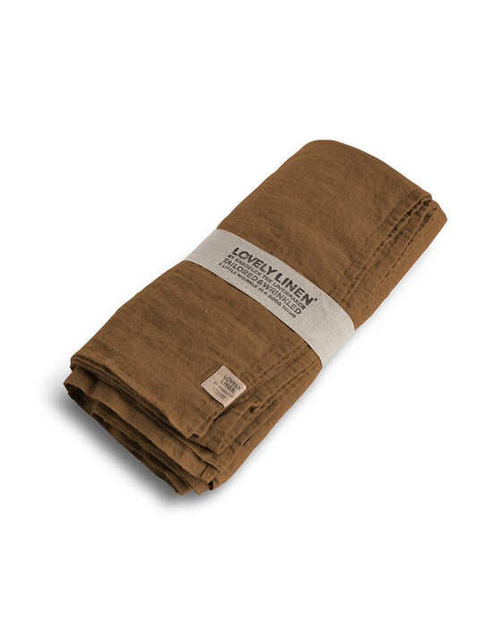 Duk lin almond mandel brun 145x250 Lovely linen