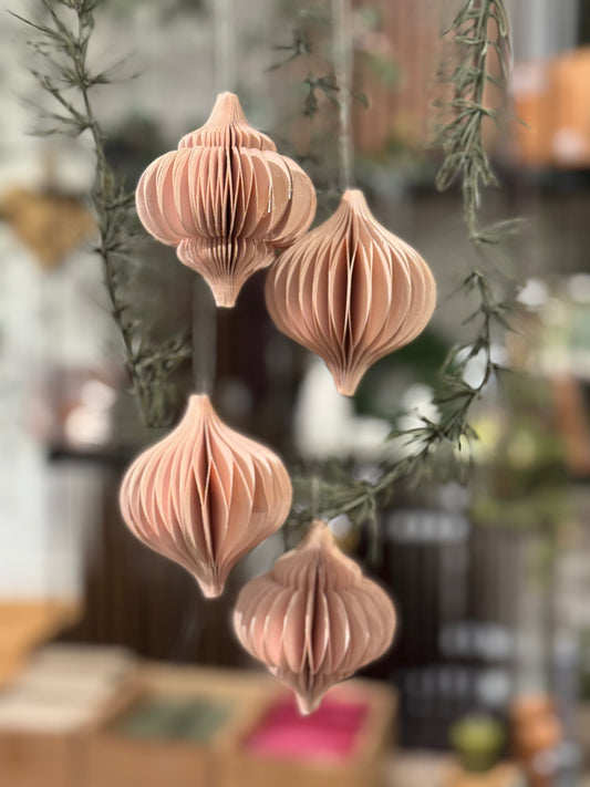 Papirpynt 4 stk rosa Bungalow