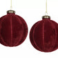 Julekule fløyel vinrød 10 cm Alot Decoration