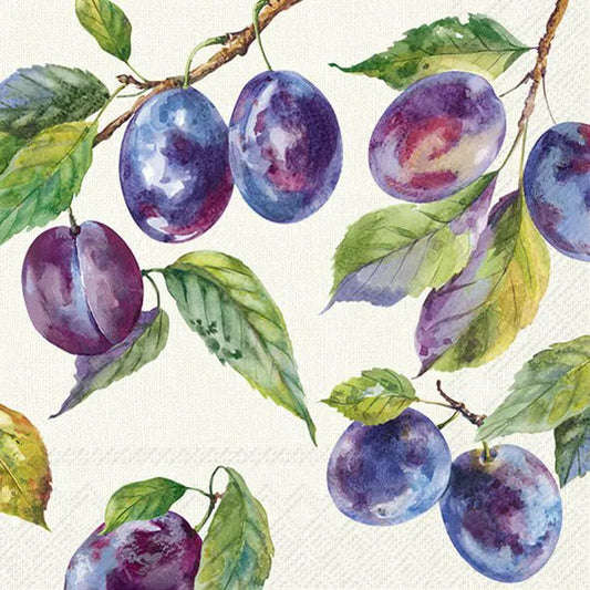 Serviett lunsj frukt plommer Home Grown Plums Cream IHR