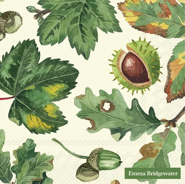Serviett lunsj Autumn Trees And Leaves Cream  IHR
