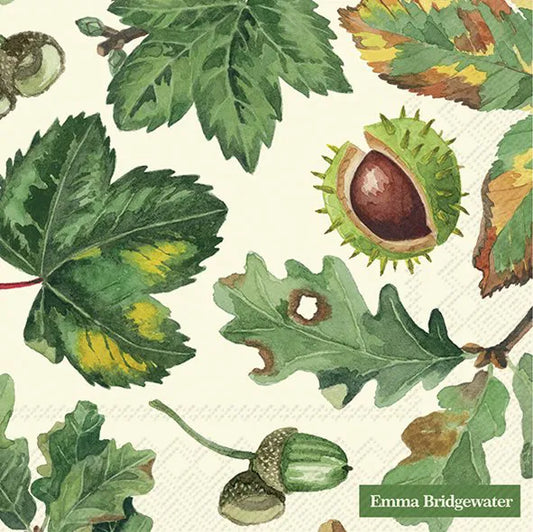 Serviett lunsj Autumn Trees And Leaves Cream  IHR