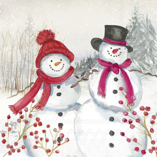 Serviett kaffe snømann Snowmen Family IHR