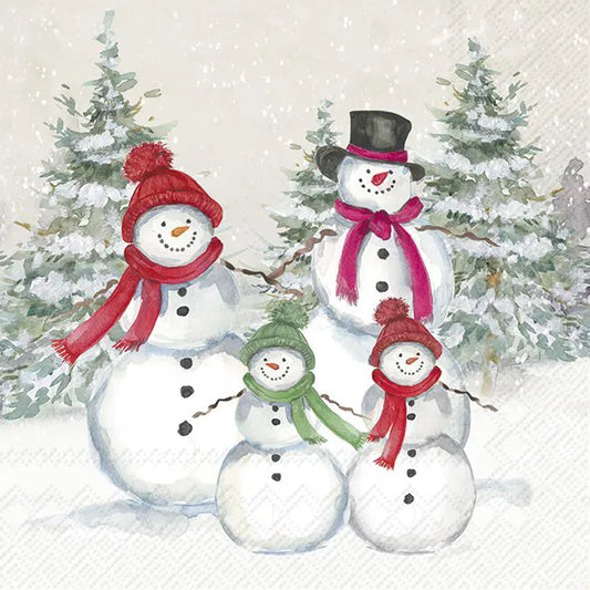 Serviett lunsj snømann Snowmen Family IHR