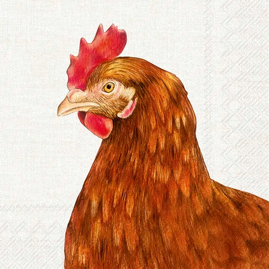 Serviett lunsj Farm Hen Cream IHR
