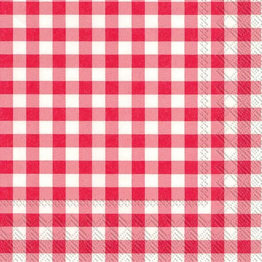 Serviett lunsj ruter Taverna rød IHR