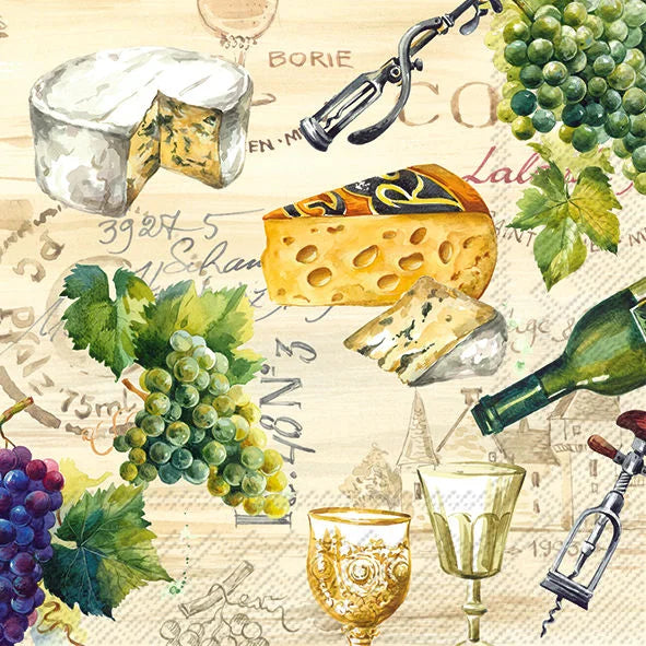 Serviett kaffe vin papirwein cream IHR