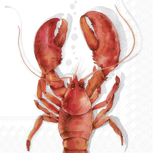 Serviett lunsj skalldyr hummer Lobster coral IHR