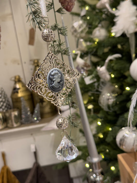 Julepynt sølv glasspynt
