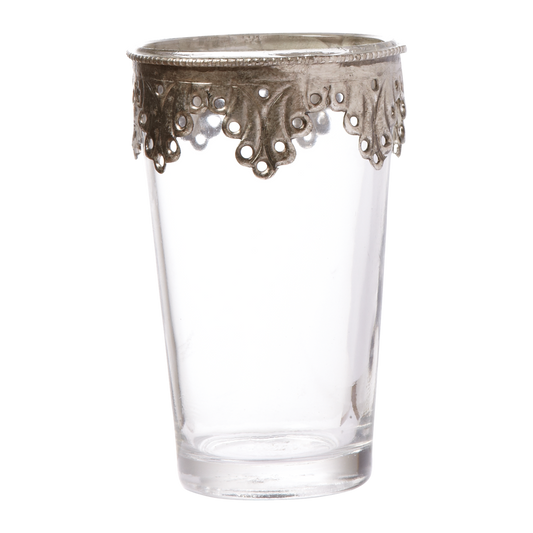 Klar Telys lykt glass metall kant oppe Affari