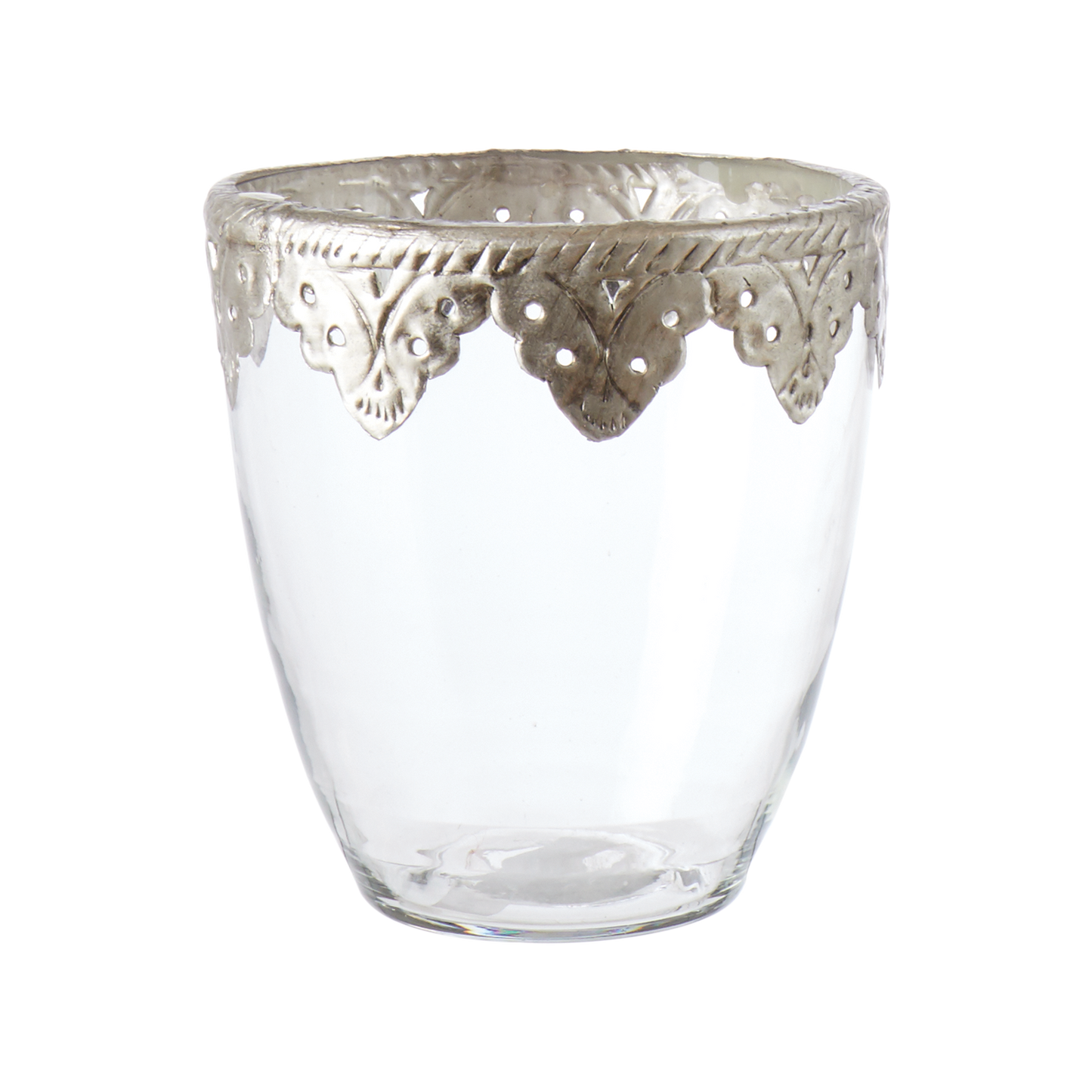 Klar Telys lykt glass metall kant Affari