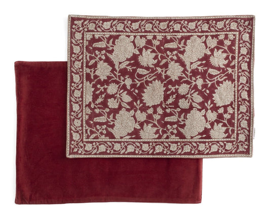 Dekkebrikke lin - Indian Rose - rød- 37x50cm Chamois kommer inn september