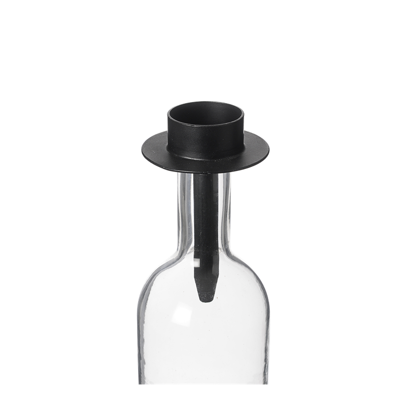 Lysholder telys flaske sort Bruka Design