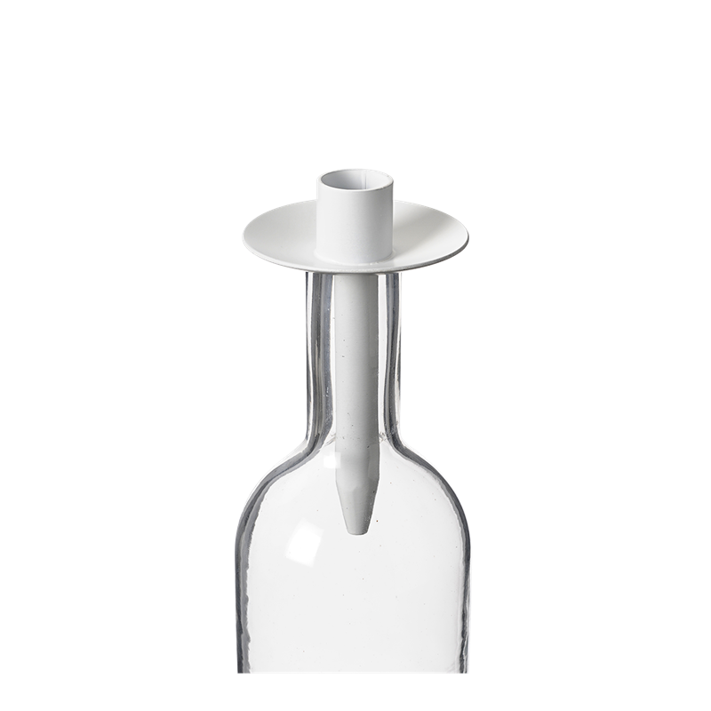 Lysholder flaske hvit Bruka design