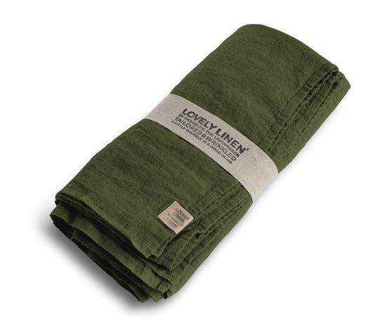 Duk lin jeep green mosegrønn 145x380 Lovely linen