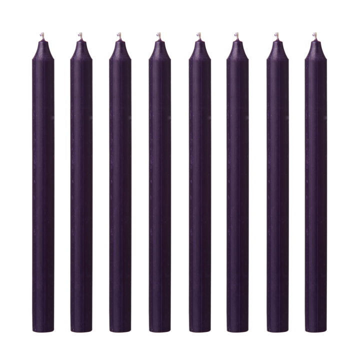 Tynne lys 18 og 28 cm lilla Kiri