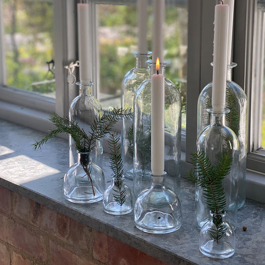Vase glass klar flaske Pava large Miljøgården