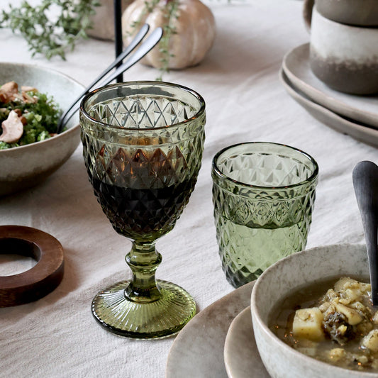 Glass Vinglass 6stk x 45,- oliven Chic Antique