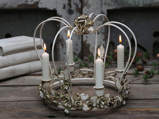 Vintage kongekrone kremhvit Chic Antique