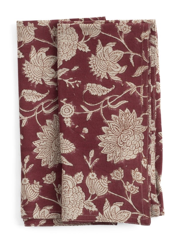 Linserviett Indian Rose - rød - 50x50 cm  Chamois kommer inn