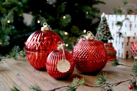 Lys julekugle m. mønster Chic Antique