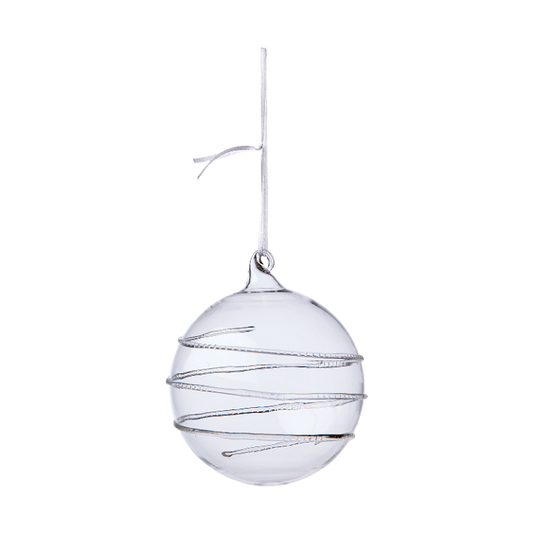 Julekule klar 8 cm med striper Affari