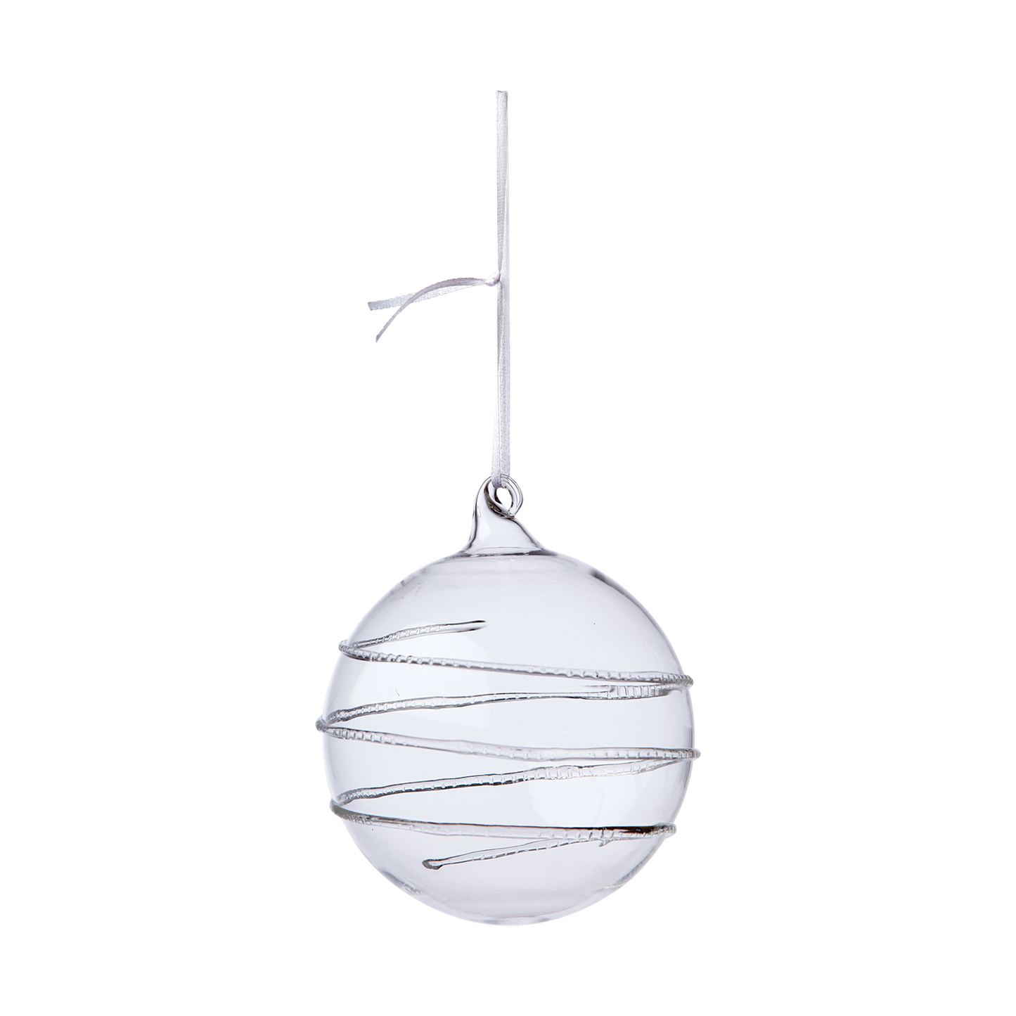 Julekule klar 10 cm glass med striper Affari