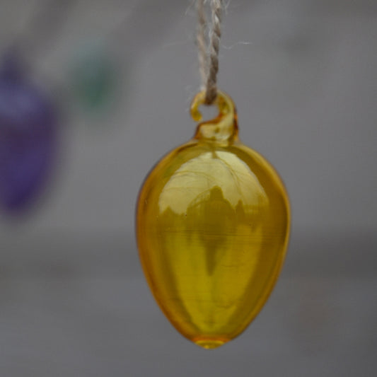 Glass egg 4,5 cm gult Miljøgården