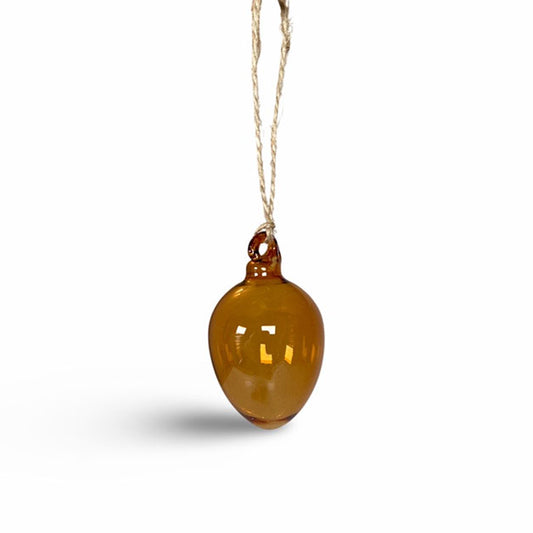 Glass egg 4,5 cm brent oransje Miljøgården
