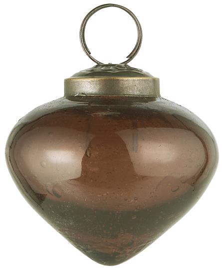 Julekule brun mocca dråpe fasong glass Ib Laursen