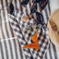 Kjøkkenhåndkle rutet Misty grå hvit Lovely linen