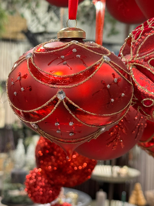 Julekule rød 10 cm