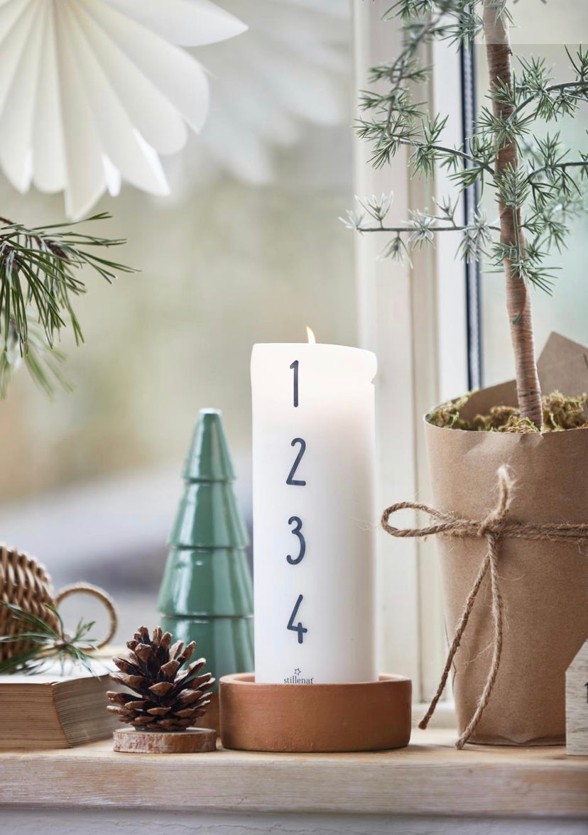 Telys holder kubbelys Lysestake terracotta leire IB Laursen