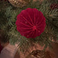 Julekule fløyel vinrød 8 cm Alot Decoration