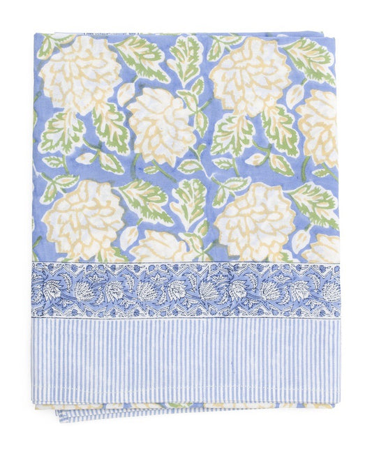 Duk bomull Dahlia Blue & Yellow - 150x350cm Chamois