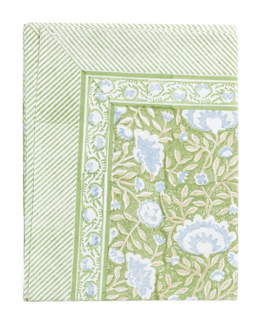 Duk bomull Mathilde - Green/Blue/Beige - 150x230cm Chamois