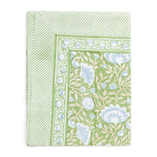Duk bomull Mathilde - Green/Blue/Beige - 170x270cm Chamois
