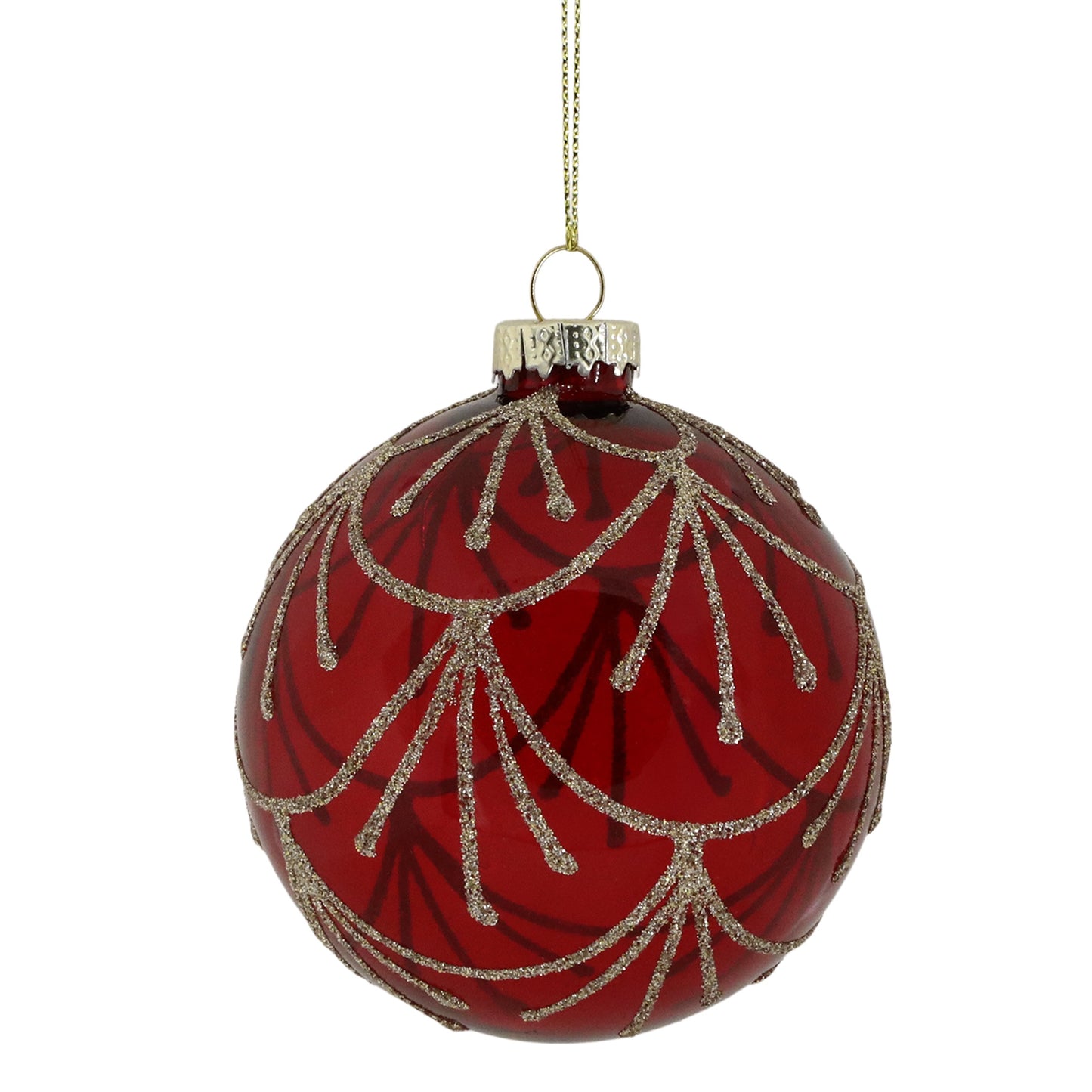 Julekule rød 8 cm Chic Antique